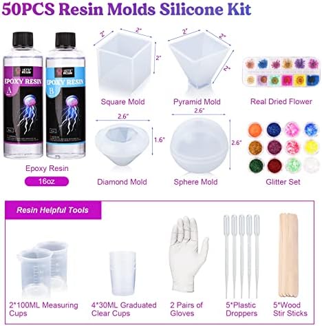 LET'S RESIN Resin Mold Kit Bundle with 0.5 Gallon Crystal Clear Epoxy Resin, Bubbles Free Resin for Resin Art - Image 2