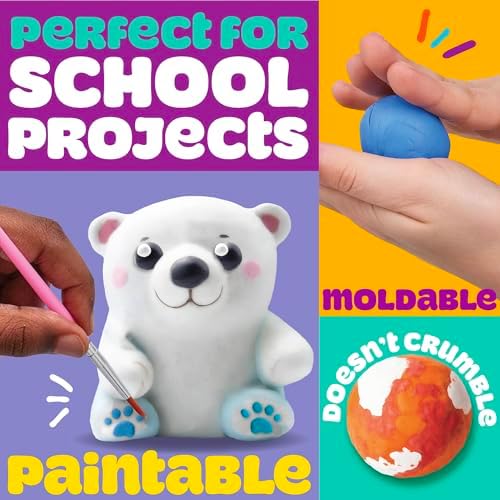 Play-Doh Air Dry Clay, 5 oz. Blue Clay Bag, Art Supplies, Craft Supplies, Clay Tools & Kit, ModelingClay for Kids, Air Dry Clay Kit, Arts & Crafts for Adult and Kids - Image 2