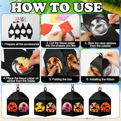 Maitys 16 Sets Summer Beach Paper Lantern Suncatcher Craft Kits - Image 4