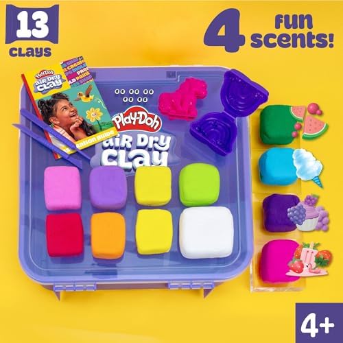 Play-Doh Air Dry Clay Case, Scented Variety Pack, 13 Air-Dry Clays, Fun Molds, Wiggly Eyes, and Sculpting Tool, Arts and Crafts Supplies, Modeling Clay, Fun Kids Activities, Pottery - Image 4