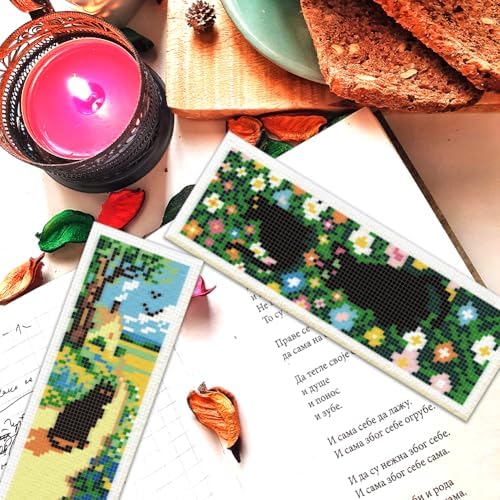 ORIGACH 6 Set Black Cat & Landscape Cross Stitch Bookmark Kit for Beginner - Image 6