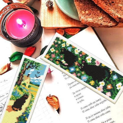 ORIGACH 6 Set Black Cat & Landscape Cross Stitch Bookmark Kit for Beginner - Image 6