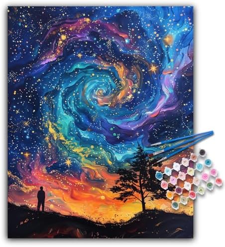 Paint by Numbers Kit for Adults Beginner, Fantasy Night Sky, 16x20 Inch by CamocinDIYKit