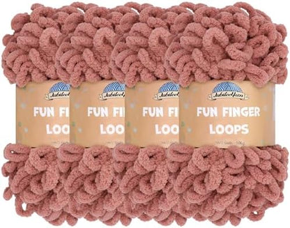 JubileeYarn Fun Finger Loops Yarn - Rose Dawn - 4 Skeins by BambooMN
