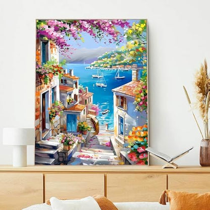 xcemhil Landscape Paint by Numbers Kit for Adults Beginner, Landscape Paint by Numbers for Adult, Acrylic Paint by Number Kits Suitable for Home Wall Art Decor Gifts 16x20 Inch - Image 2