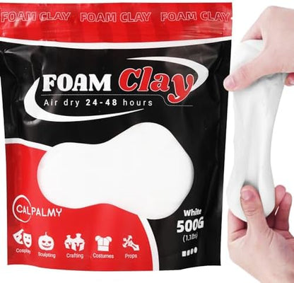 CALPALMY Air Dry Clay (1.1lbs Bag) - White Moldable Foam Clay for Cosplay - Airdry Soft Clay for Kids and Adults - Perfect Modeling Clay for Crafts, Sculpting, and Artistic Projects by CalPalmy