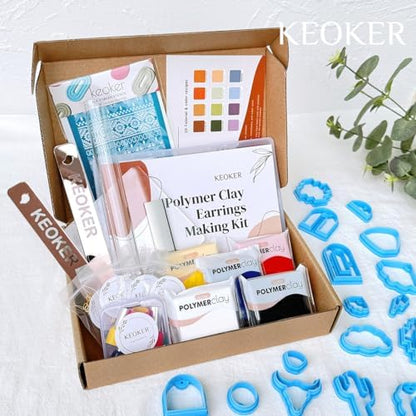 Keoker Polymer Clay Jewelry Making Kit, 103 PCS Clay Earring Making Kit for Teens and Adults, Fashion Designer Kits, Polymer Clay Earrings Kit Crafts, Great Gifts - Image 2