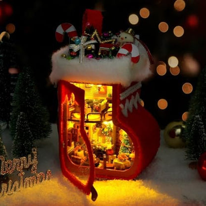 3D Wooden Book Stand Puzzle DIY Dollhouse Wood Nook Model Building Kit with LED Light for Adults to Build Creativity Christmas Halloween - Image 6