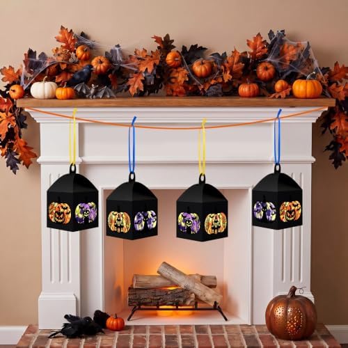 Maitys 16 Sets Halloween Paper Lantern Suncatcher Craft Kits for Adults - Image 6