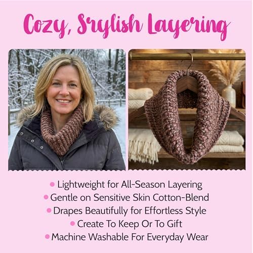 KnitPal Weekend Wrap Scarf Crochet Kit for Beginners (Caramel Brown) - Image 4