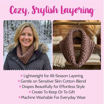 KnitPal Weekend Wrap Scarf Crochet Kit for Beginners (Caramel Brown) - Image 4