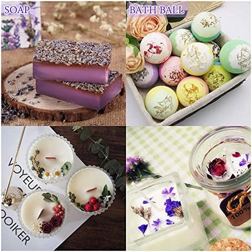 20 Bags Dried Flowers,100% Natural Dried Flowers Herbs Kit for Soap Making, DIY Candle Making,Bath - Include Rose Petals,Lavender,Don't Forget Me,Lilium,Jasmine,Rosebudsand More - Image 4