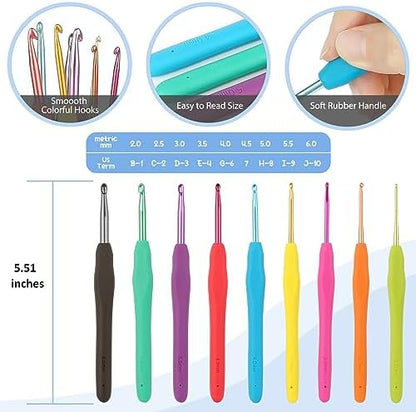 Aeelike Crochet Kit for Beginners Adults, Complete Crochet Set, Blue Flower - Image 5