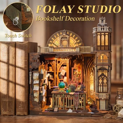 SUNNINO Book Nook Kits for Adults, Magic Library DIY Miniature Dollhouse - Image 2