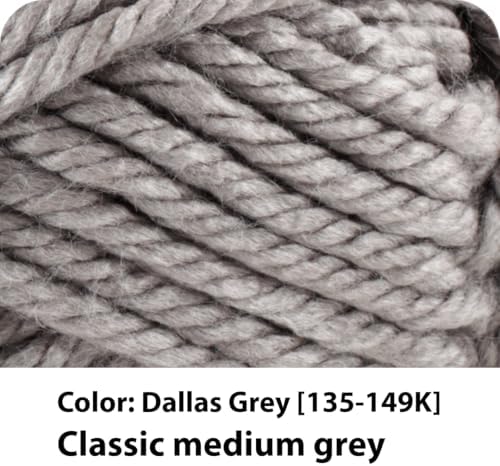 Lion Brand Yarn, Hometown Yarn, Dallas Grey, Medium Gray, 1 Pack - Image 2