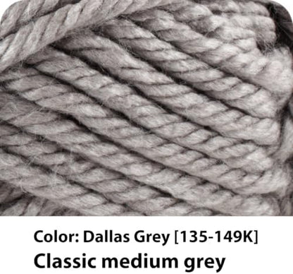 Lion Brand Yarn, Hometown Yarn, Dallas Grey, Medium Gray, 1 Pack - Image 2