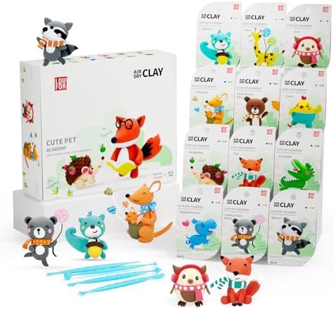 LOUFOR Air Dry Clay Kits for Kids, 12 Boxes by LOUFOR-THENOBILITYINCLAY