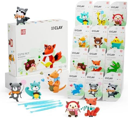 LOUFOR Air Dry Clay Kits for Kids, 12 Boxes by LOUFOR-THENOBILITYINCLAY