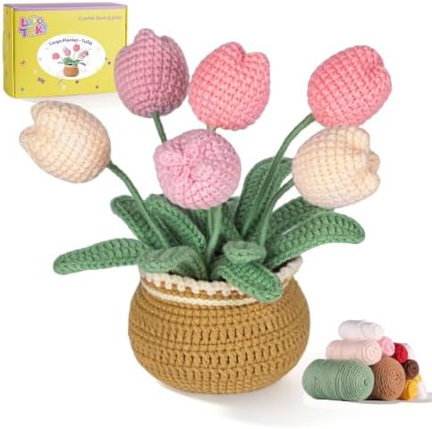 LUDOTEK Crochet Kit for Beginners, Crochet Plant Kit,Knitting Kit (Tulip) by Unknown