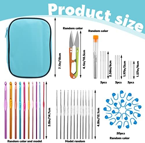 IMZAY 54 Pcs Crochet Hooks Set 0.6–6.5mm Ergonomic Crochet Needles Set - Image 2