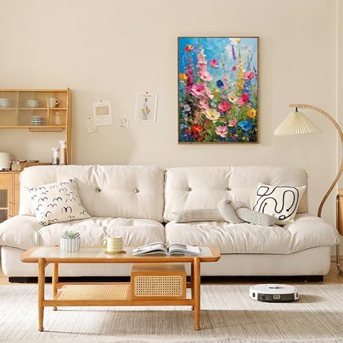Hutarosl Flowers Paint by Numbers with Frame for Adults - with Wooden Easel,Adult Paint by Number,Flowers Canvas Paint by Numbers for Adults,Gifts and Home Decor 12x16inch - Image 3