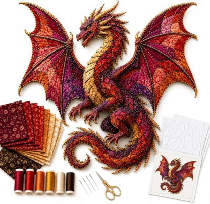 Northern Lights Wildlife DIY Patchwork Kit, Creative Fabric Craft (Red-V) by Unknown