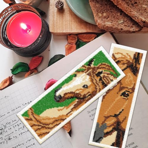 ORIGACH 6 Set Horse Cross Stitch Bookmark Kit for Beginner - Image 6