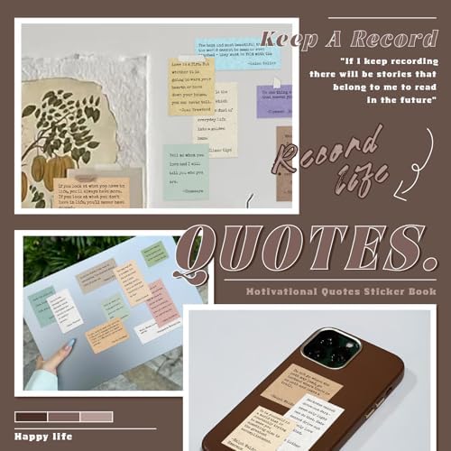 Bomichi Scrapbook Supplies - 24 Sheets 246 Pcs Word Quote Stickers, Junk Journal Supplies for Scrapbooking, Bullet Journal, DIY Craft Card Making - Image 3