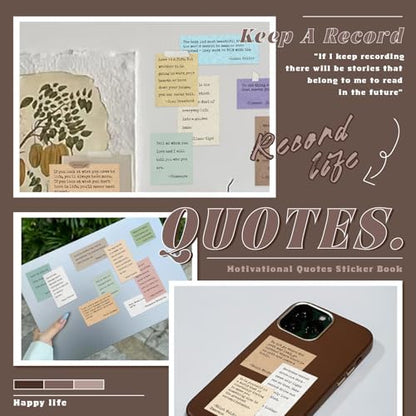 Bomichi Scrapbook Supplies - 24 Sheets 246 Pcs Word Quote Stickers, Junk Journal Supplies for Scrapbooking, Bullet Journal, DIY Craft Card Making - Image 3
