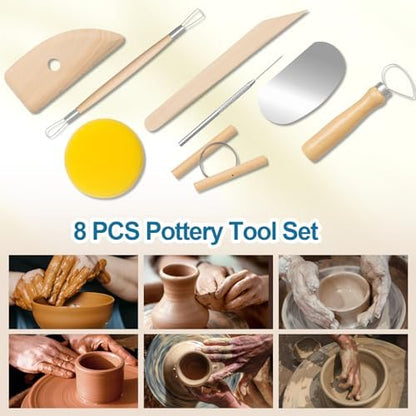 Amrules 8 Pcs Polymer Clay Sculpting Tools Kit for Adults, Light Yellow - Image 5