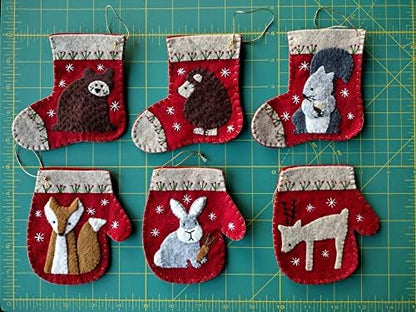 Generic, Christmas Critters Felt Ornament Kit | DIY Wool Stocking Applique from Rachel's of Greenfield, 0919 - Image 7