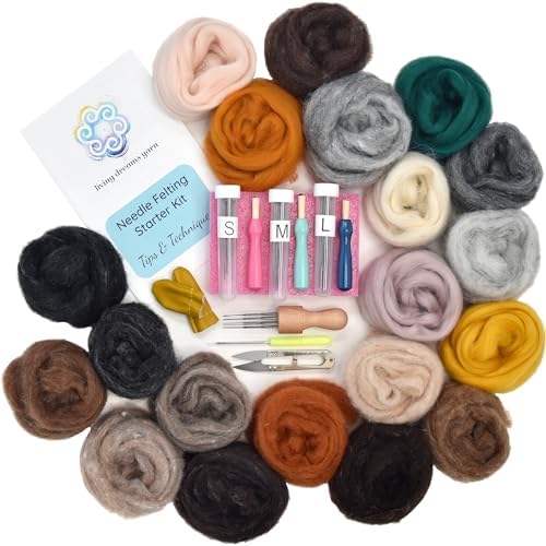 Living Dreams Yarn Needle Felting Premium Starter Kit, Animal Colors by LivingDreamsYarn