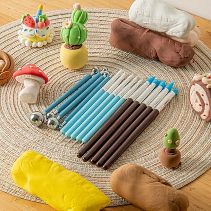 EUOCENK 14PCS Silicone Clay Sculpting Tool, Ball Stylus Clay Tools, Clay Shaper Brushes for Modeling, Dotting, Polymer Clay, Pottery Crafts, Nail Art, Rock, Blending, Drawing, Air Dry Clay, Ceramics - Image 7