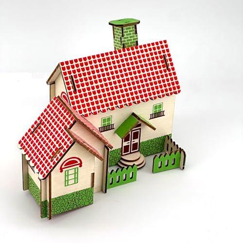Log Cabin 3D Wooden House Puzzle,DIY Mini Building Model Kit，014 - Image 3