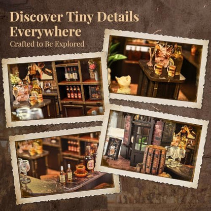 Vintage Pub Book Nook Kit, DIY Miniature House for Adults - Image 4