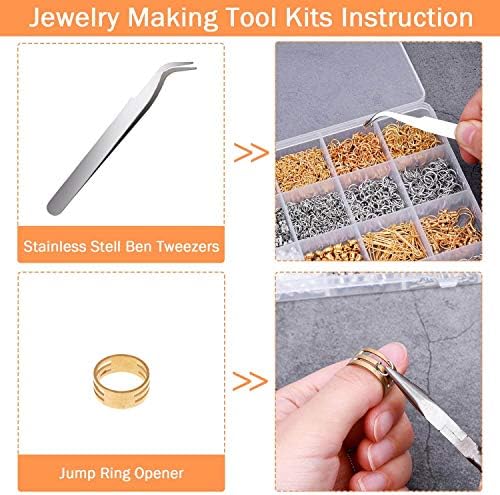 Anezus Earring Making Kit with Earring Hooks Findings, Earring Backs Posts, Jump Rings for Jewelry Making Supplies, 2320Pcs - Image 4
