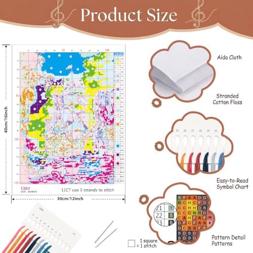Sailing Ship at Sea Stamped Cross Stitch Kits for Beginner 12x16 Inch - Image 6