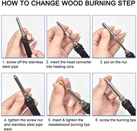23PCS Burning Pen Tips, Metal Repeatable Stencil Soldering Pen Tip Soldering Iron Kit Stippling Tool for Pyrography Working Carving - Image 3