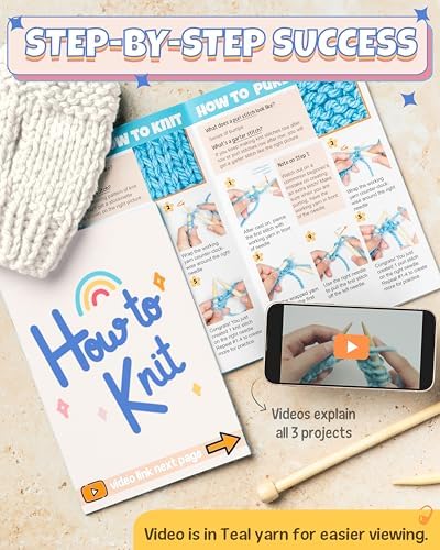 Complete Knitting Kit for Beginners - Learn to Knit Kit with Knitting Accessories Like Thick Beginner Ivory Yarn, Bamboo Needles for Beginners & More - Includes Video Tutorials & Written Guide - Image 3