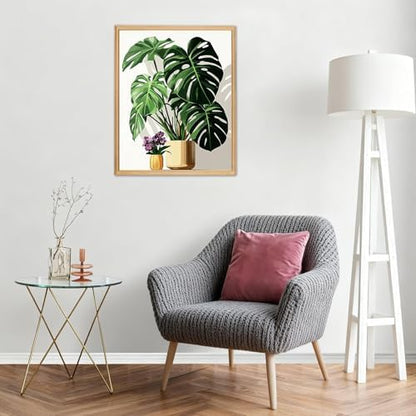 AIRDEA Flowers Paint by Numbers for Adults Beginner,Monstera and Orchids Painting by Number Kits on Canvas,Frameless,16x20in DIY Acrylic Painting,Home Wall Decor - Image 7