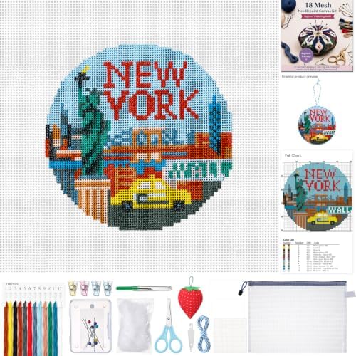 Rivvlive 26 Pcs New York 18 Mesh Needlepoint Canvas Kit Beginner by Unknown