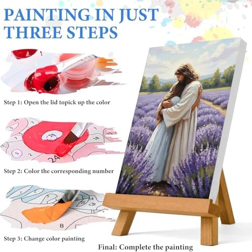 Jesus Paint by Numbers Kit for Adults Framed Canvas, Frameworkless - Image 6