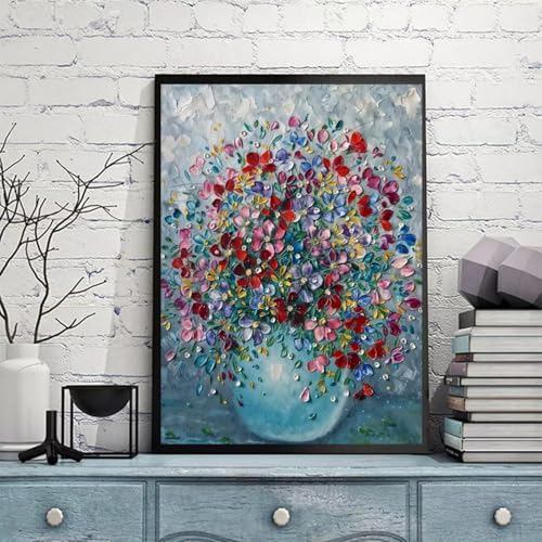 5DDIYART Flower Paint by Numbers for Adults Beginner, Paint by Number Kits on Canvas, Paint by Easy Acrylic Painting Home Wall Decor 16x20inch - Image 4