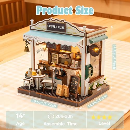 DIY Miniature House Kit, Mini House Building kit for Adults, Coffee Shope - Image 2