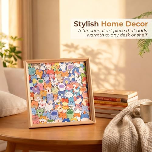 DIY Wooden Cat Puzzle Frame, 75 Colorable Puzzle Pieces, Comes with 12 Coloring Pens, Creative Art Craft Set, Suitable for Adults, Unique Handmade Gift for Cat Lovers, Home Decor - Image 4