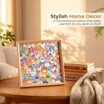 DIY Wooden Cat Puzzle Frame, 75 Colorable Puzzle Pieces, Comes with 12 Coloring Pens, Creative Art Craft Set, Suitable for Adults, Unique Handmade Gift for Cat Lovers, Home Decor - Image 4