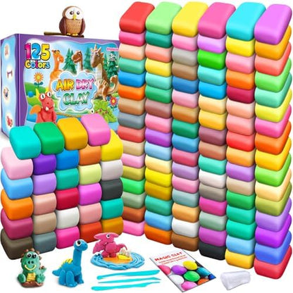 ESSENSON Air Dry Clay 125 Colors, Modeling Clay for Kids, DIY Molding Magic Clay, Gift for Kids by ESSENSON