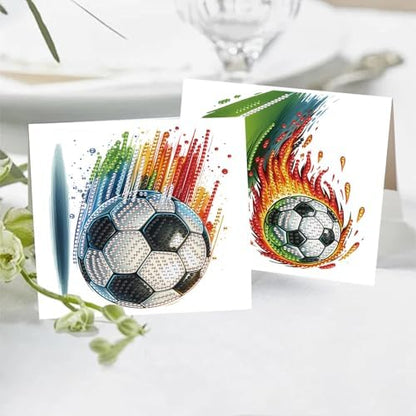 TDFERAN Diamond Painting Football Card 6 Set Crystal Puzzle Sports Invitation Diamond Blank Cards Gem Art Greeting Cards Holiday Event Invitation Card All Occasions Football Lovers Party - Image 7