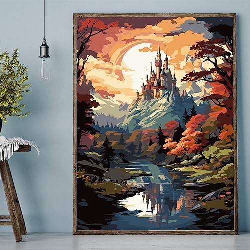 Meothan Paint by Numbers Kits for Adults Beginner 12''x16''(Castle) - Image 7