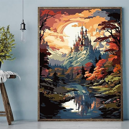 Meothan Paint by Numbers Kits for Adults Beginner 12''x16''(Castle) - Image 7